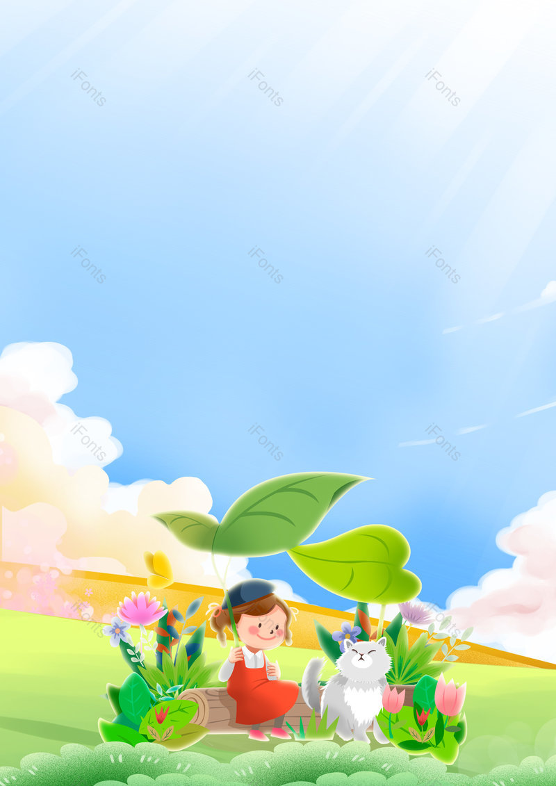 简约清新卡通风格六一儿童节背景,插画/手绘图,插画/手绘图库,插画/手绘图下载,插画/手绘